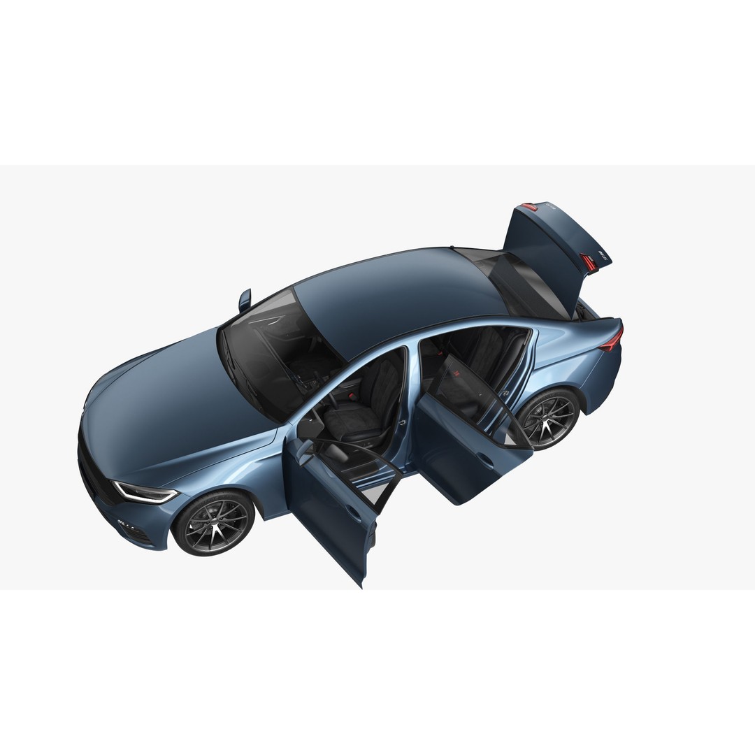 Generic Electric Car 3D Model – Subdivision Ready, FBX, Blender - View 16