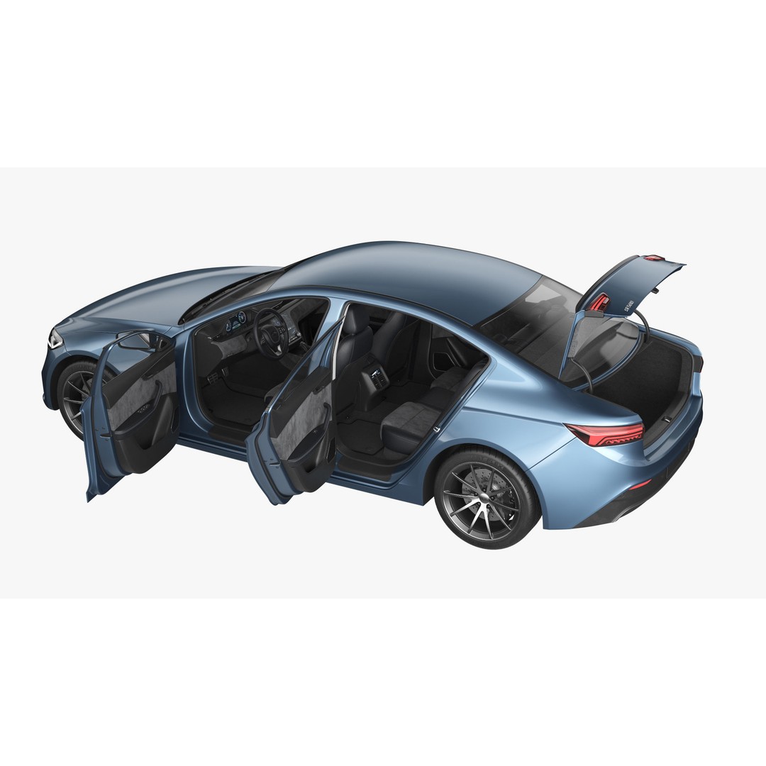 Generic Electric Car 3D Model – Subdivision Ready, FBX, Blender - View 18