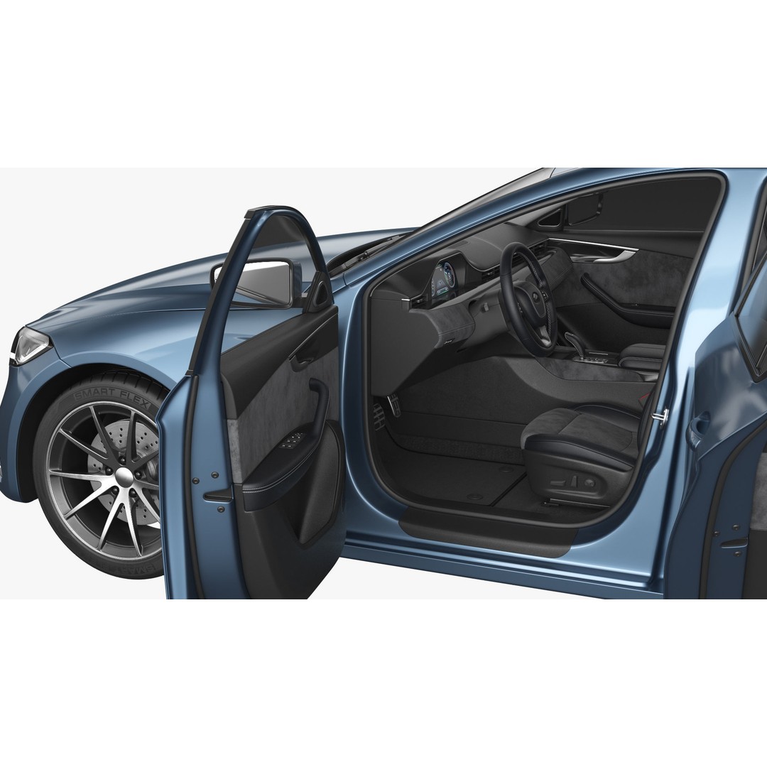 Generic Electric Car 3D Model – Subdivision Ready, FBX, Blender - View 20