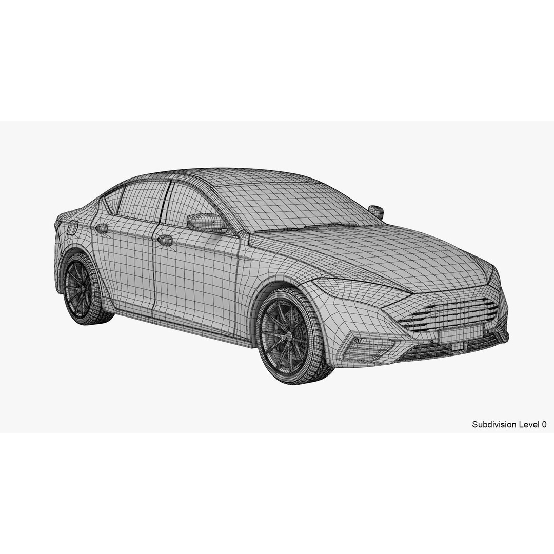 Generic Electric Car 3D Model – Subdivision Ready, FBX, Blender - View 28