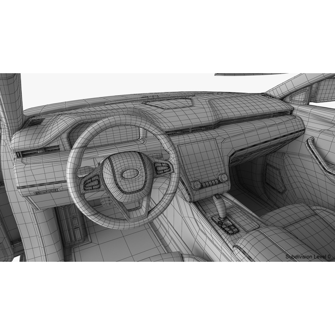 Generic Electric Car 3D Model – Subdivision Ready, FBX, Blender - View 34