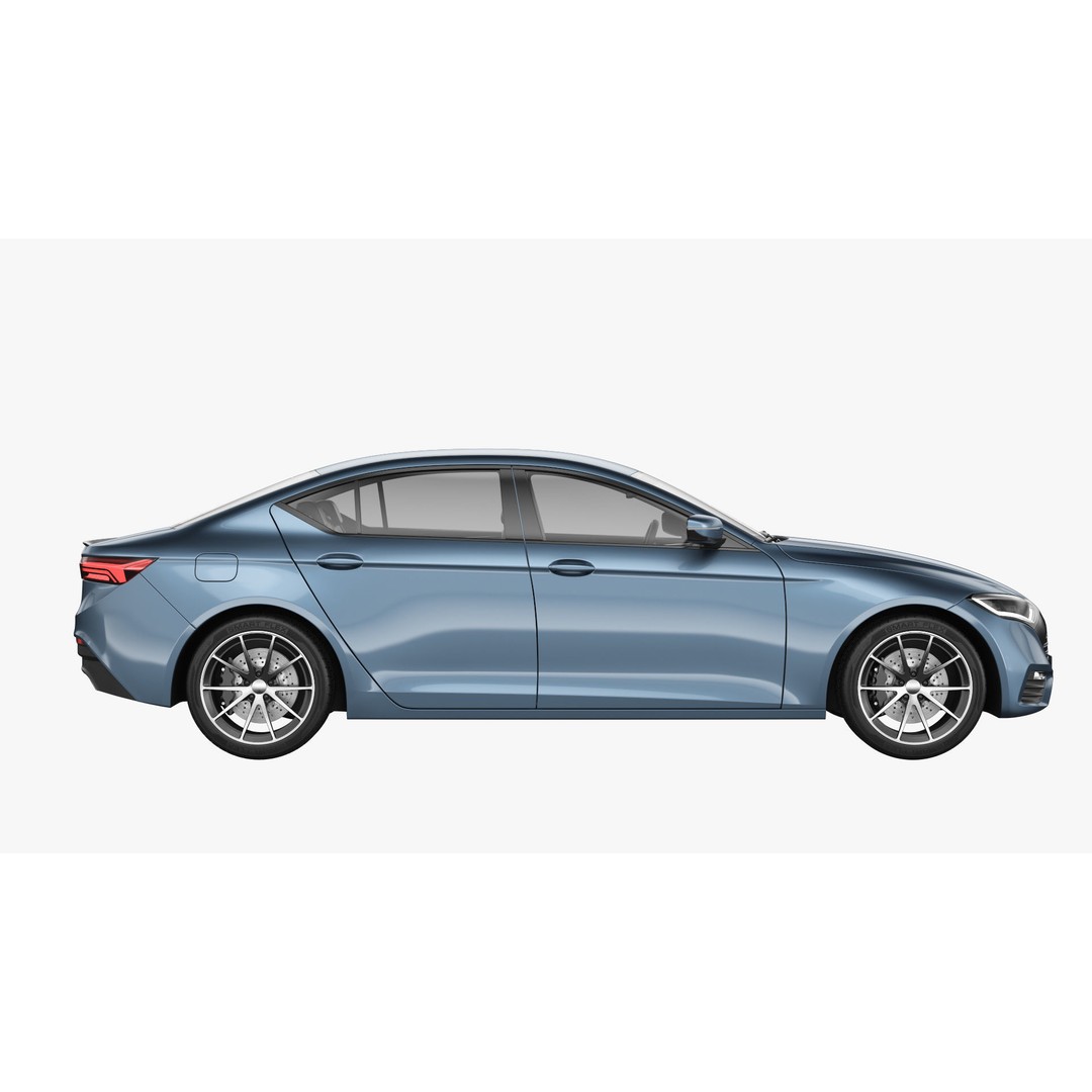 Generic Electric Car 3D Model – Subdivision Ready, FBX, Blender - View 4