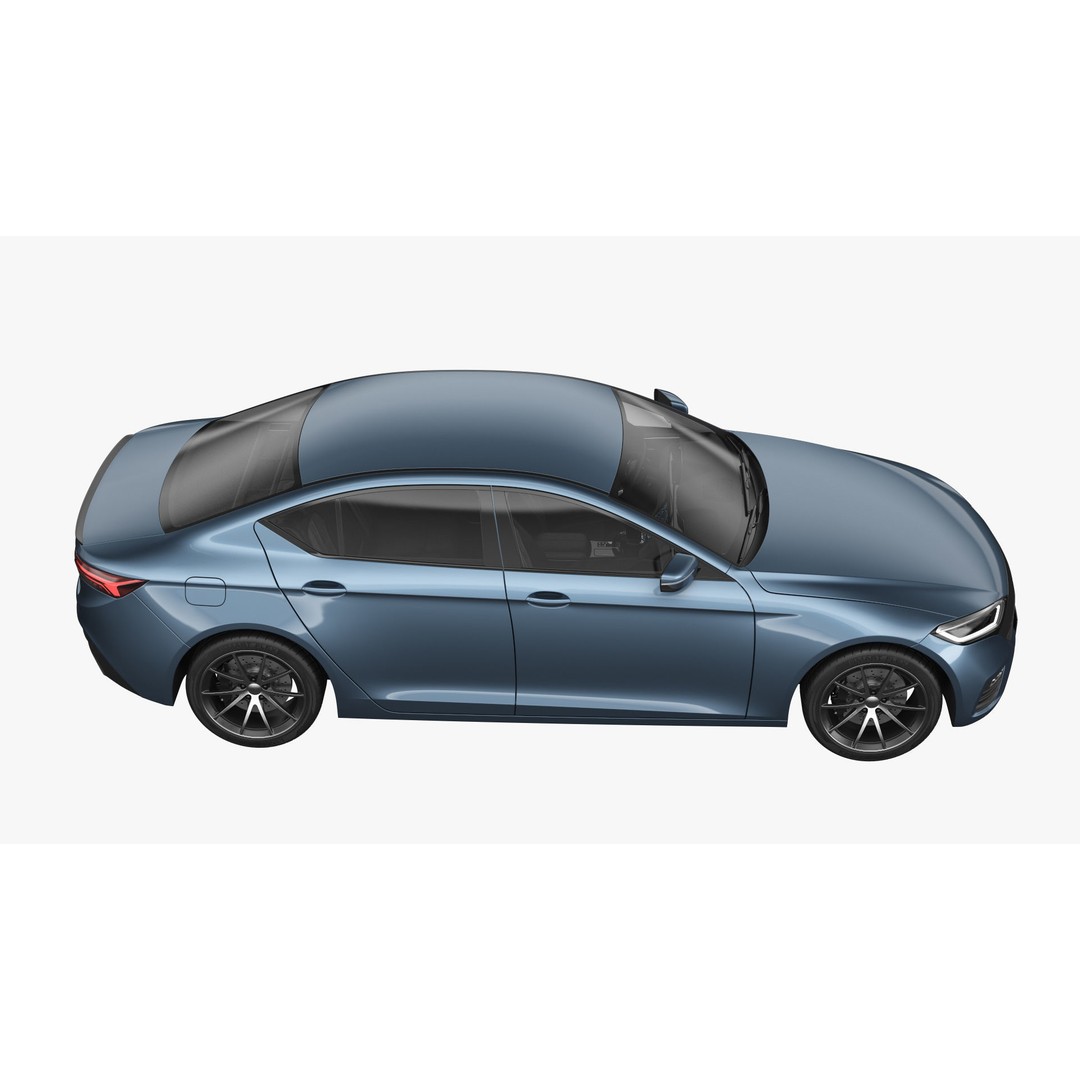 Generic Electric Car 3D Model – Subdivision Ready, FBX, Blender - View 6