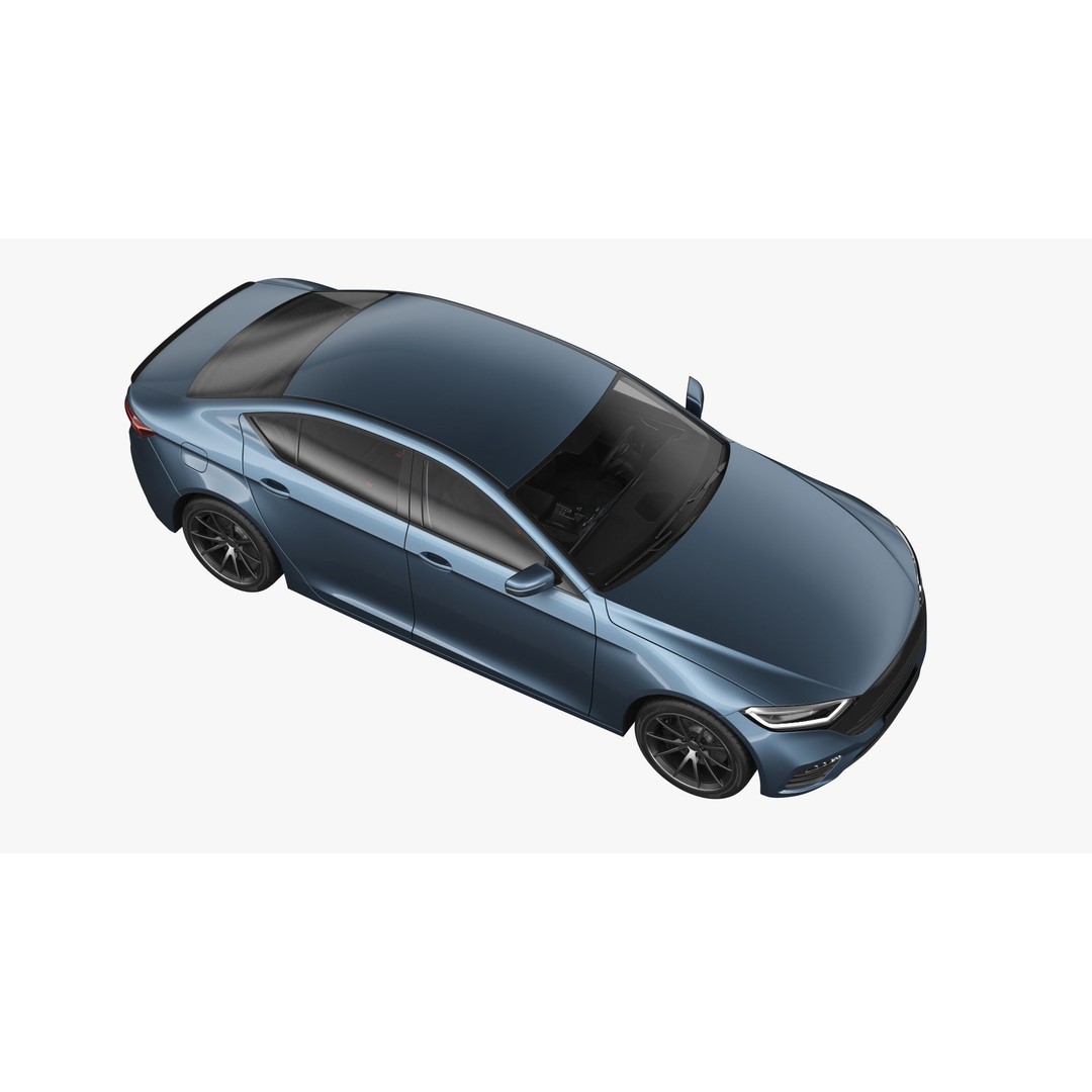 Generic Electric Car 3D Model – Subdivision Ready, FBX, Blender - View 7