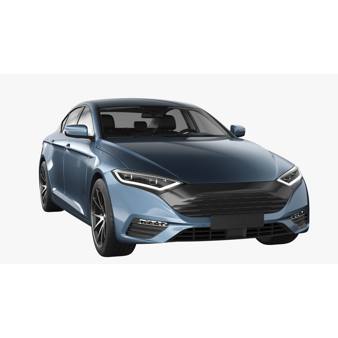 Generic Electric Car 3D Model – Subdivision Ready, FBX, Blender - View 9