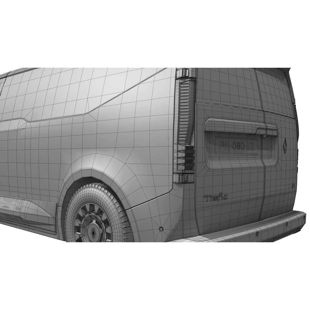 Renault Trafic E-Tech Electric Van 2026 3D Model – High Poly PBR Asset, FBX/OBJ
