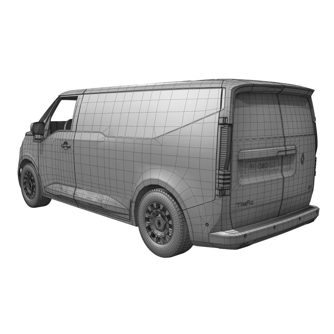 Renault Trafic E-Tech Electric Van 2026 3D Model – High Poly PBR Asset, FBX/OBJ - View 21