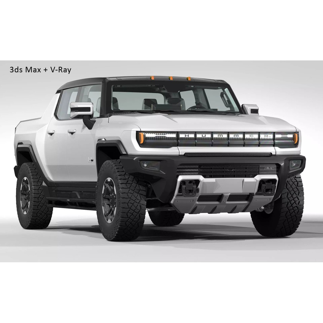 2022 GMC Hummer EV 3D Model – High Poly Game Asset, FBX & OBJ Formats - View 25