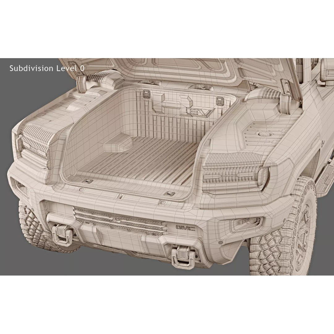 2022 GMC Hummer EV 3D Model – High Poly Game Asset, FBX & OBJ Formats - View 31