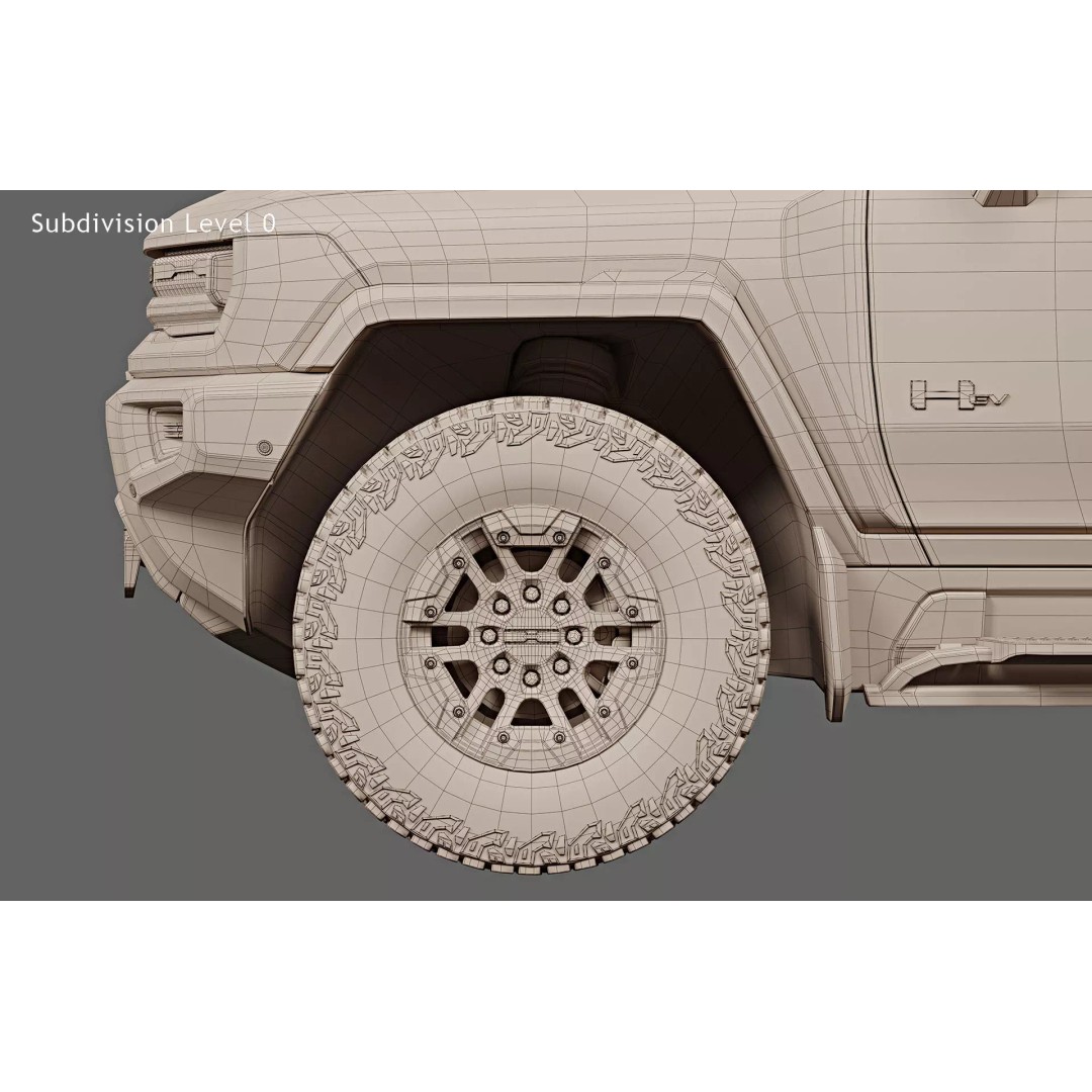 2022 GMC Hummer EV 3D Model – High Poly Game Asset, FBX & OBJ Formats - View 33