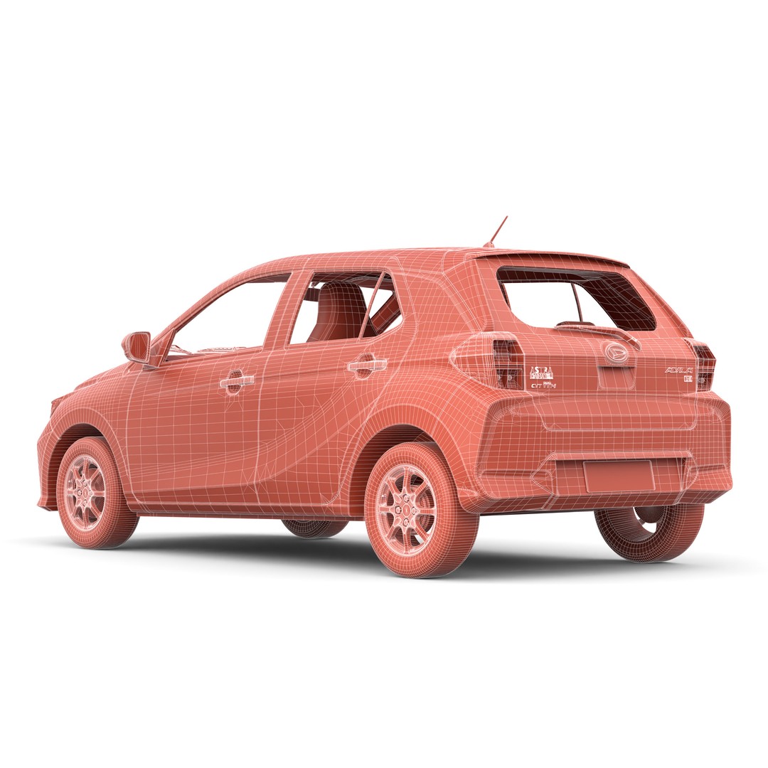 Daihatsu Ayla 2023 3D Model – Low Poly Game Asset, FBX, OBJ, Blender