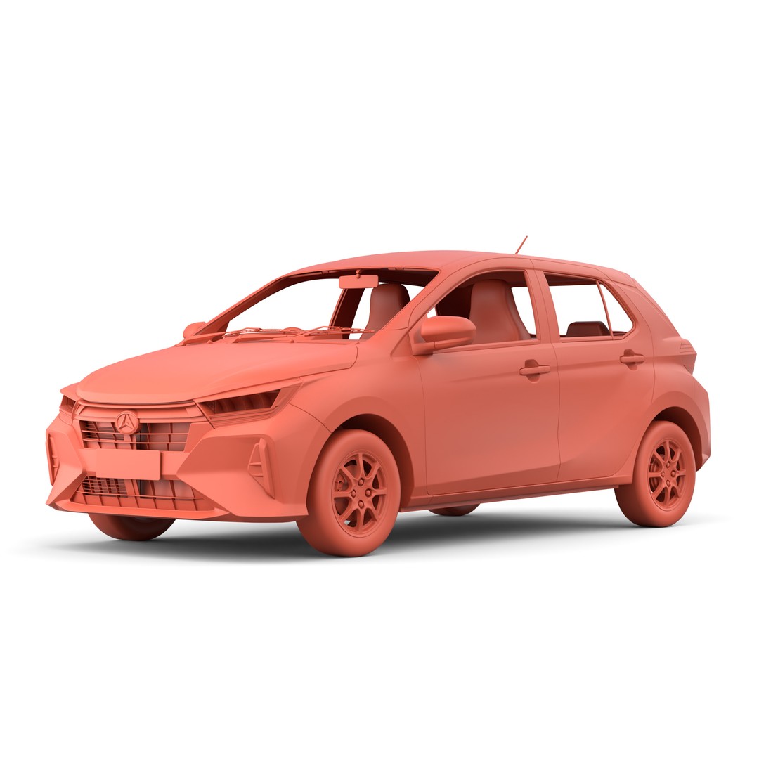 Daihatsu Ayla 2023 3D Model – Low Poly Game Asset, FBX, OBJ, Blender - View 24