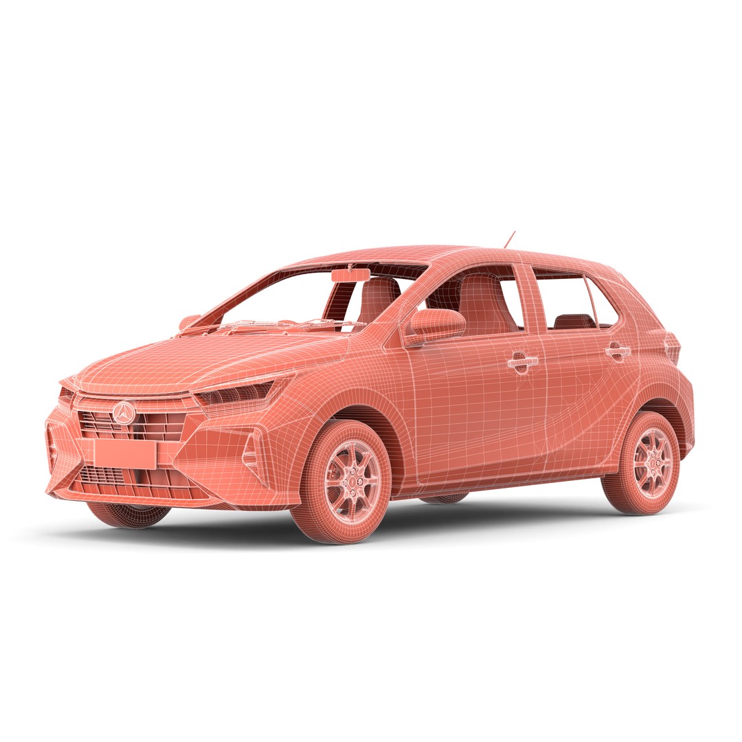 Daihatsu Ayla 2023 3D Model – Low Poly Game Asset, FBX, OBJ, Blender - View 25