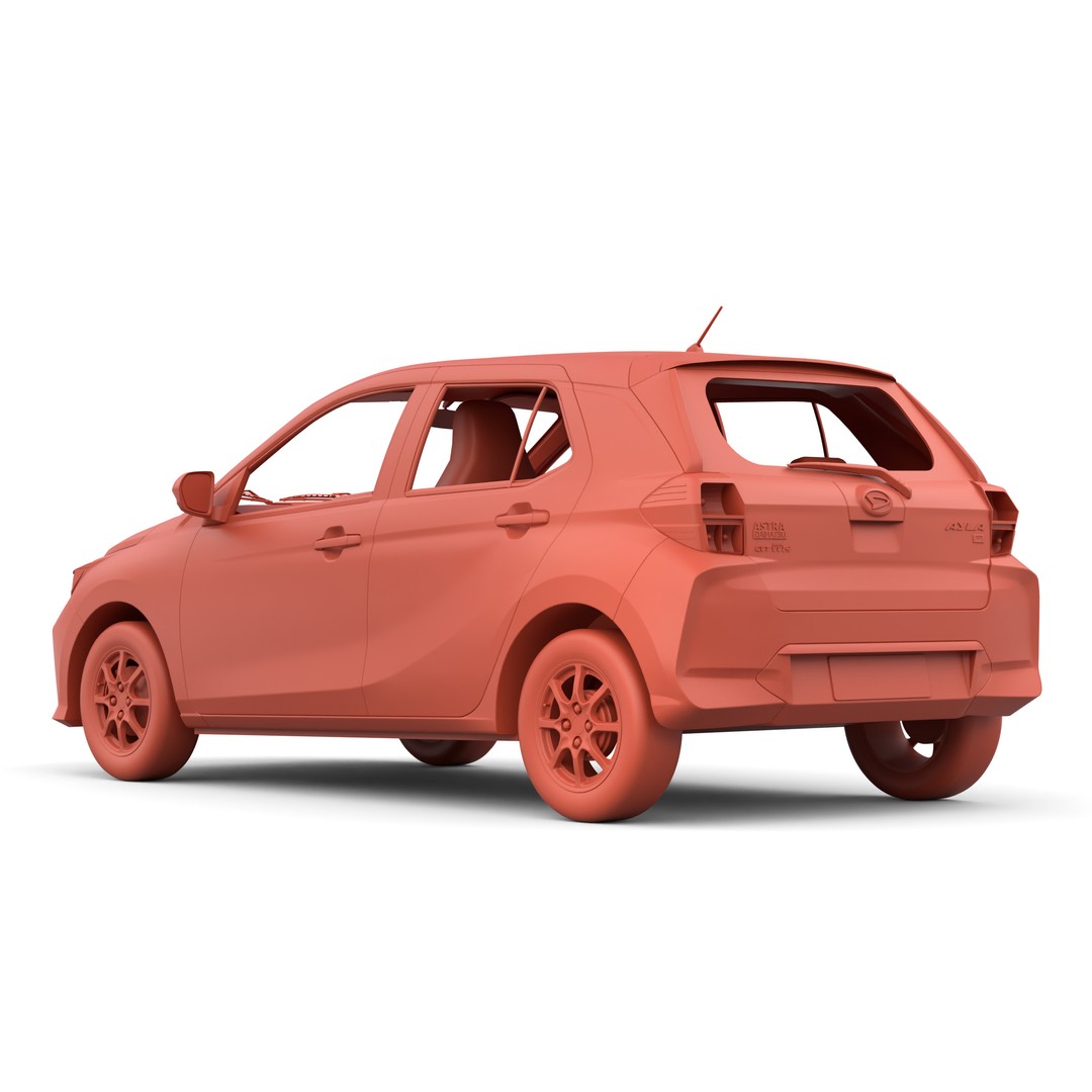 Daihatsu Ayla 2023 3D Model – Low Poly Game Asset, FBX, OBJ, Blender - View 26