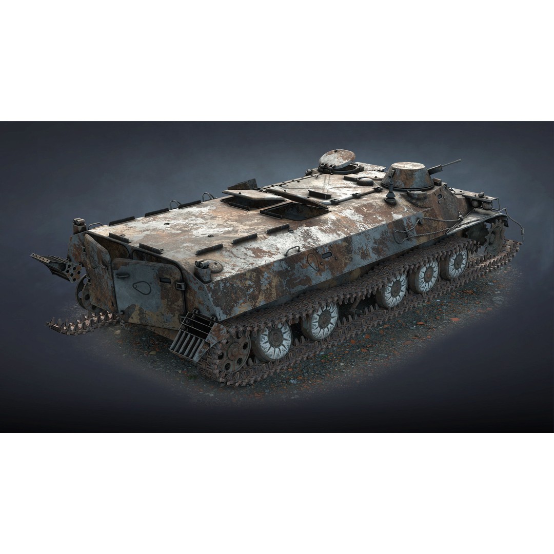 MT-LB Destroyed 3D Model – Low Poly Military Vehicle, FBX - View 13
