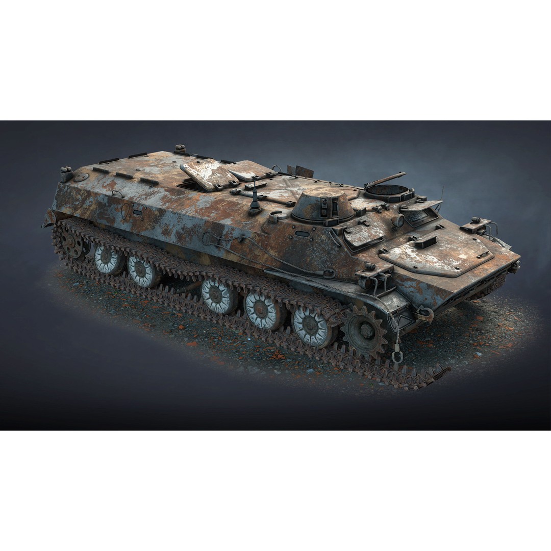 MT-LB Destroyed 3D Model – Low Poly Military Vehicle, FBX - View 14