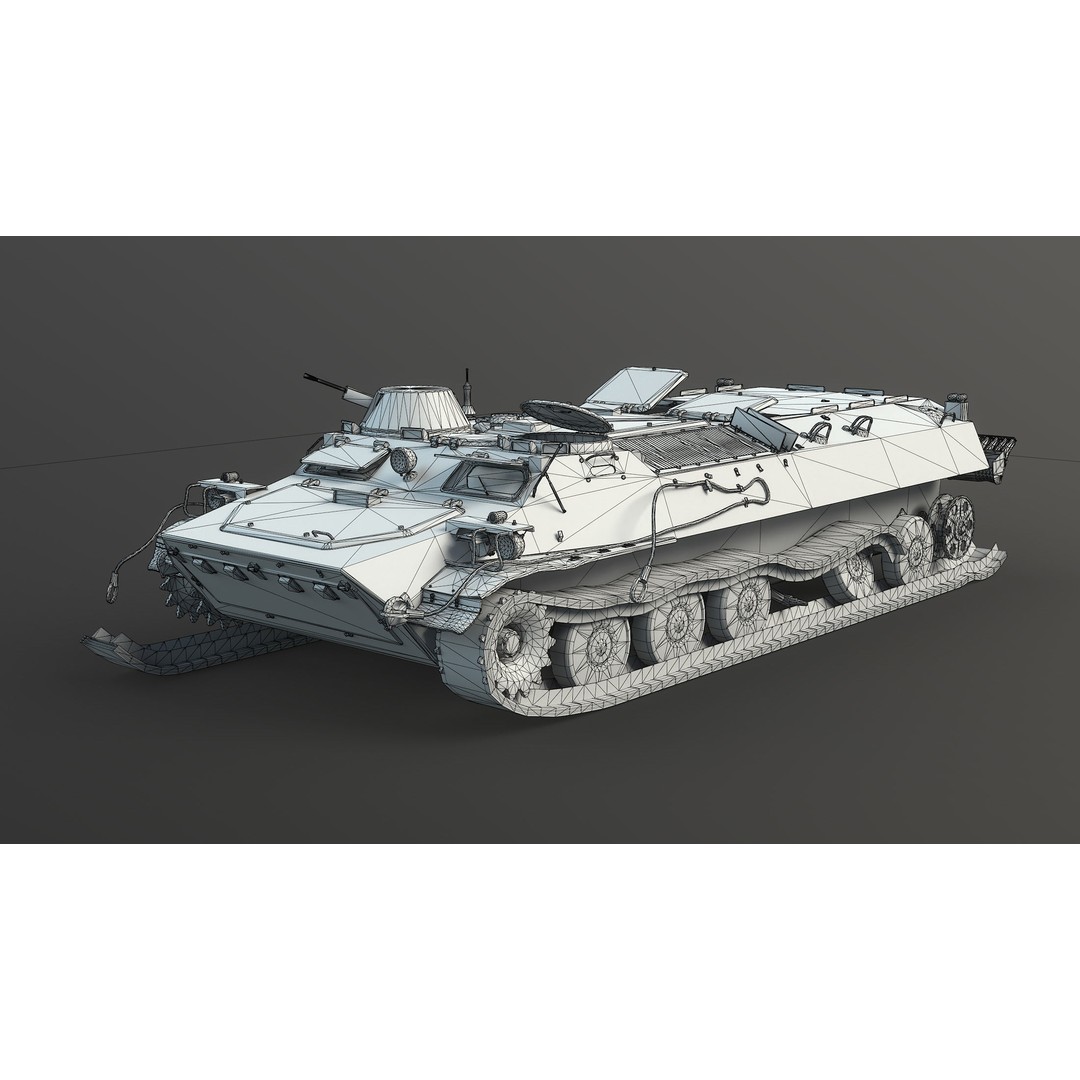 MT-LB Destroyed 3D Model – Low Poly Military Vehicle, FBX - View 15
