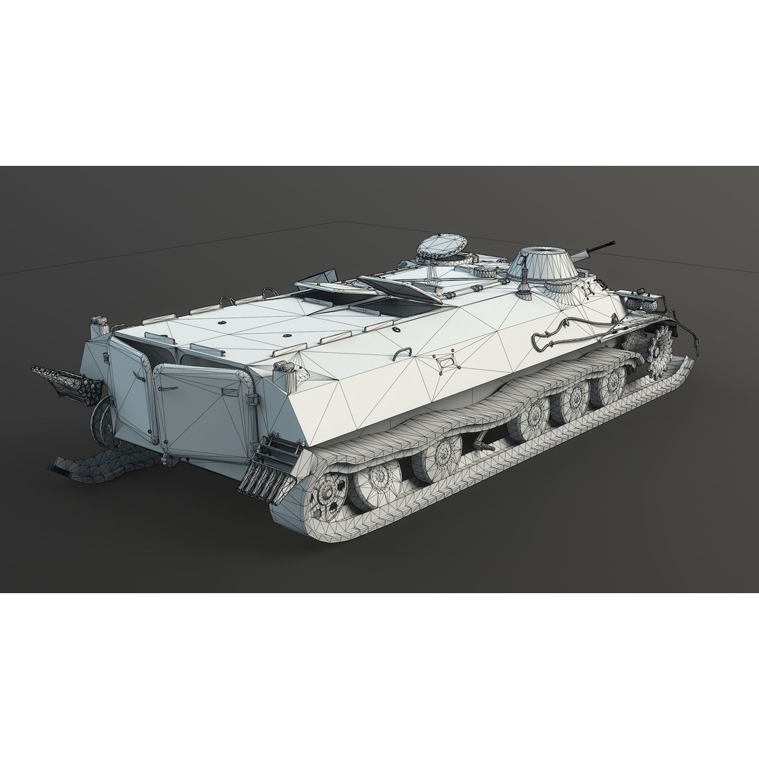 MT-LB Destroyed 3D Model – Low Poly Military Vehicle, FBX - View 16
