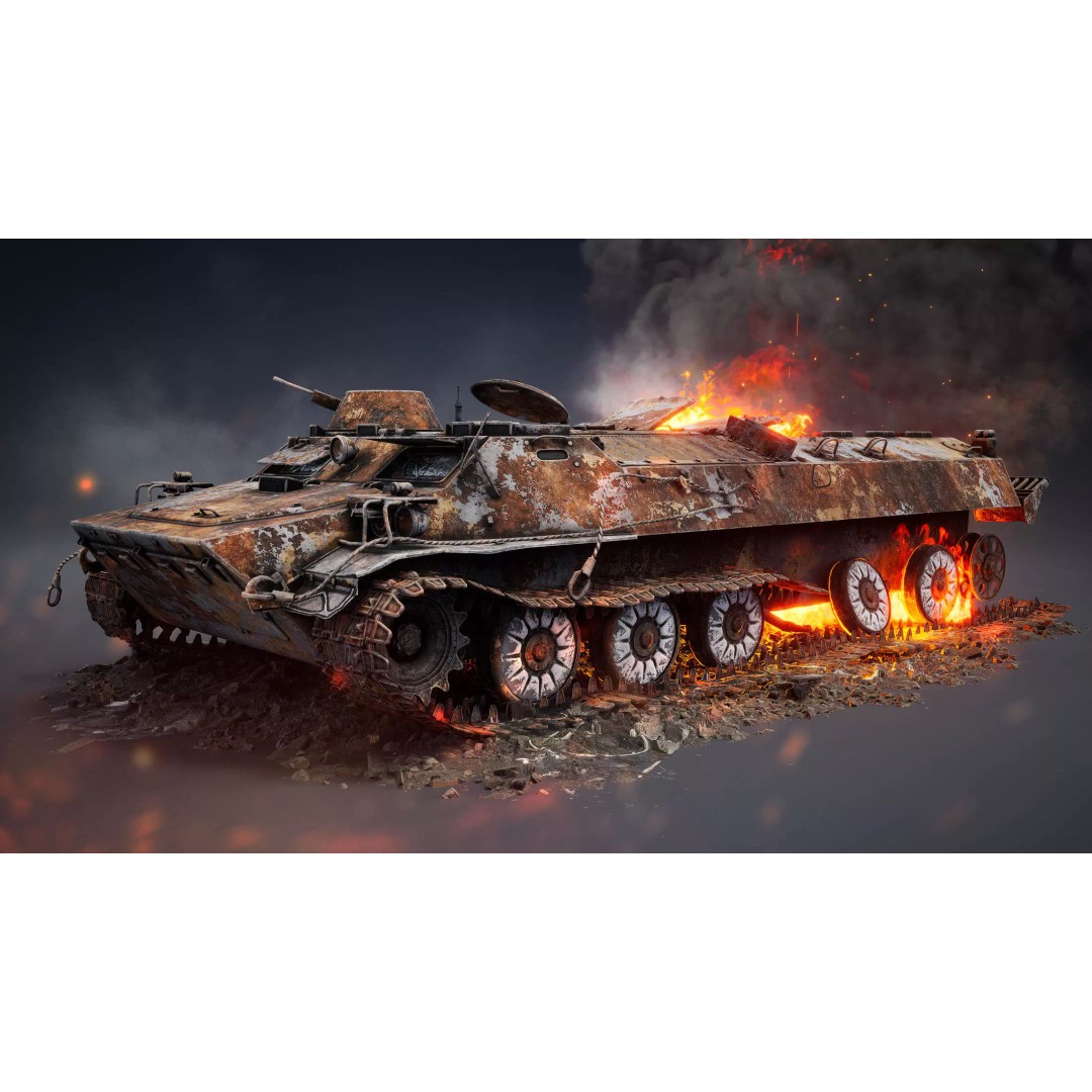 MT-LB Destroyed 3D Model – Low Poly Military Vehicle, FBX - View 2