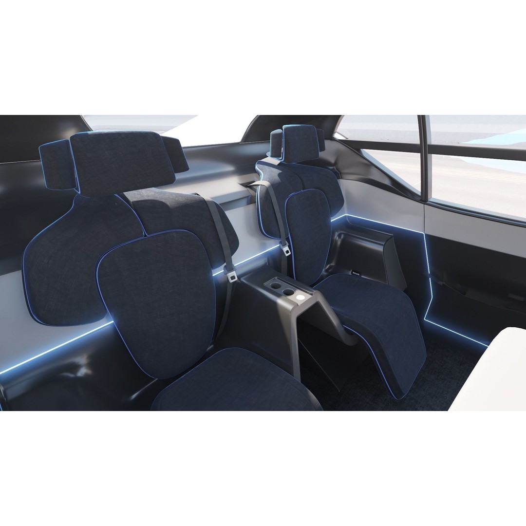Futuristic Electric Car 3D Model – High Poly Rigged Autonomous Vehicle, FBX - View 16