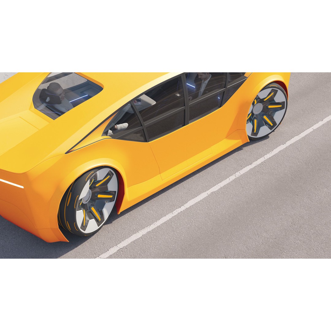 Futuristic Electric Car 3D Model – High Poly Rigged Autonomous Vehicle, FBX - View 18