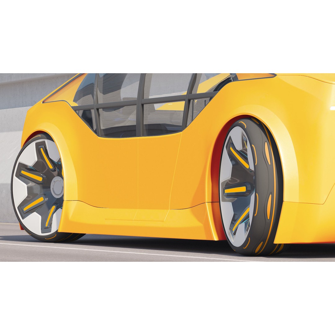 Futuristic Electric Car 3D Model – High Poly Rigged Autonomous Vehicle, FBX - View 19