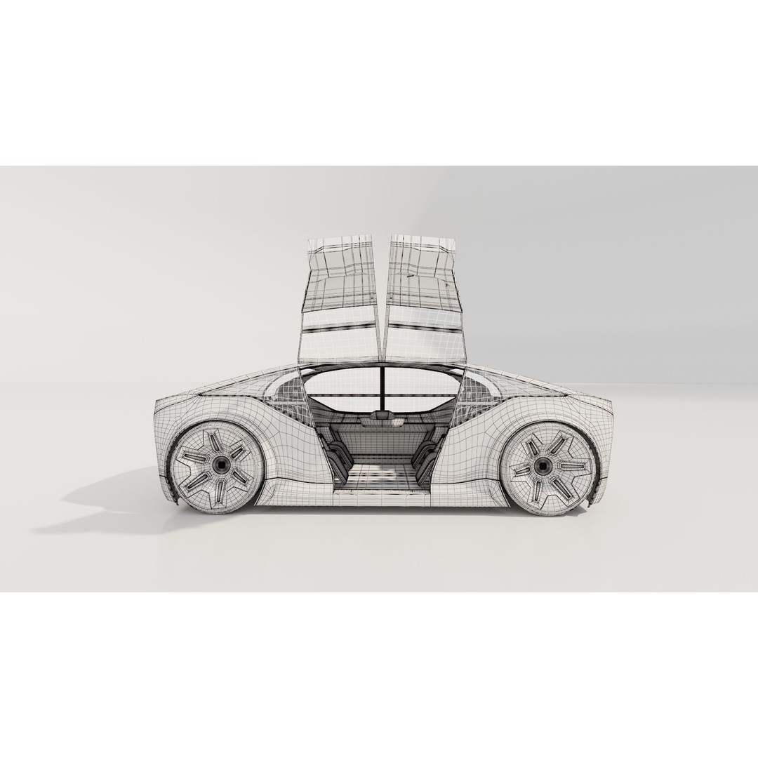Futuristic Electric Car 3D Model – High Poly Rigged Autonomous Vehicle, FBX - View 26