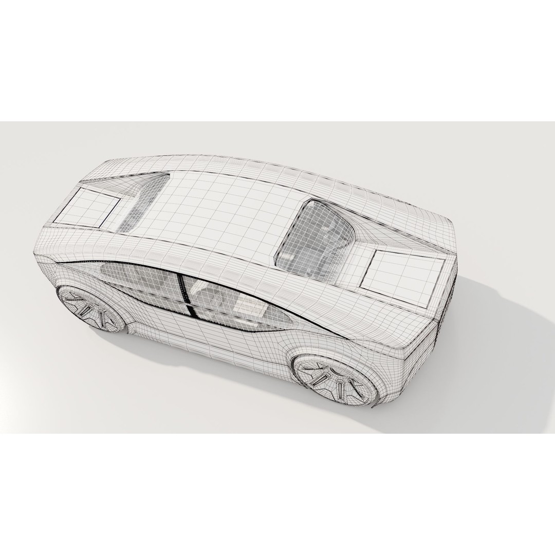 Futuristic Electric Car 3D Model – High Poly Rigged Autonomous Vehicle, FBX - View 28