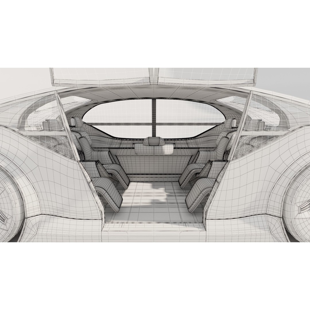Futuristic Electric Car 3D Model – High Poly Rigged Autonomous Vehicle, FBX - View 30