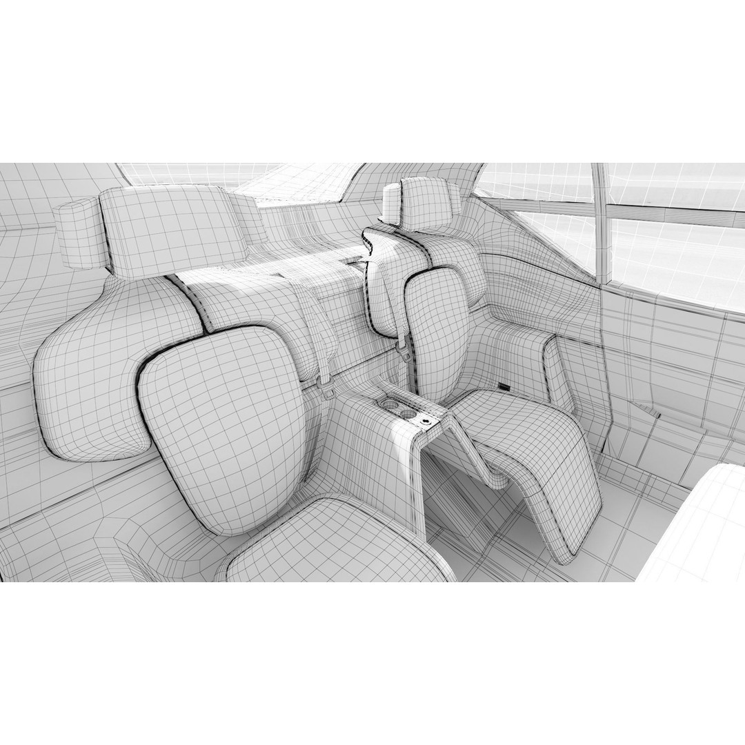 Futuristic Electric Car 3D Model – High Poly Rigged Autonomous Vehicle, FBX - View 31