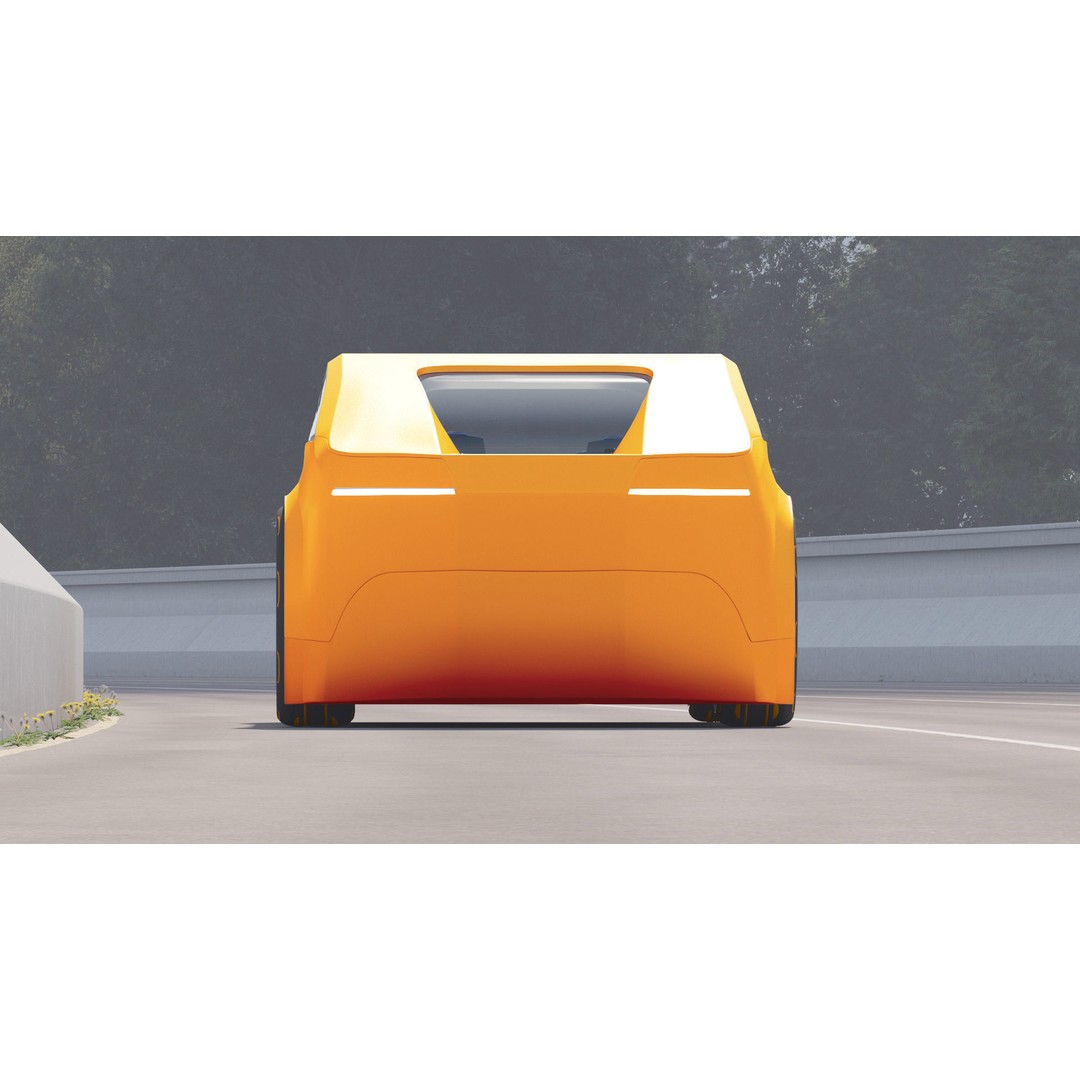 Futuristic Electric Car 3D Model – High Poly Rigged Autonomous Vehicle, FBX - View 7