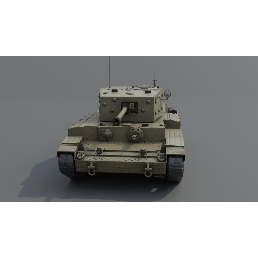 Cromwell V Cruiser Tank 3D Model – Low Poly Military Asset, FBX - View 11