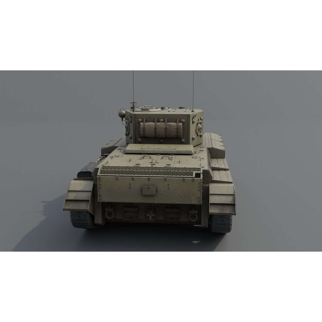 Cromwell V Cruiser Tank 3D Model – Low Poly Military Asset, FBX - View 16