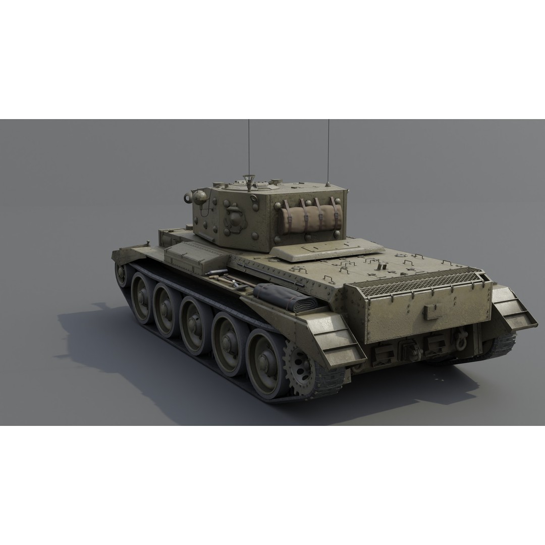 Cromwell V Cruiser Tank 3D Model – Low Poly Military Asset, FBX - View 17