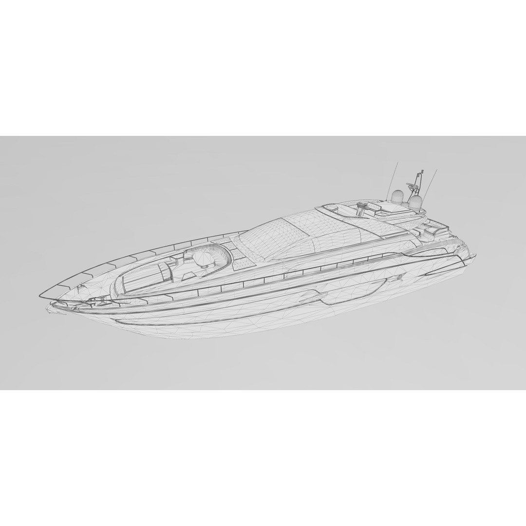 Riva 88 Domino Yacht 3D Model – Realistic Render & 3D Print, FBX, OBJ