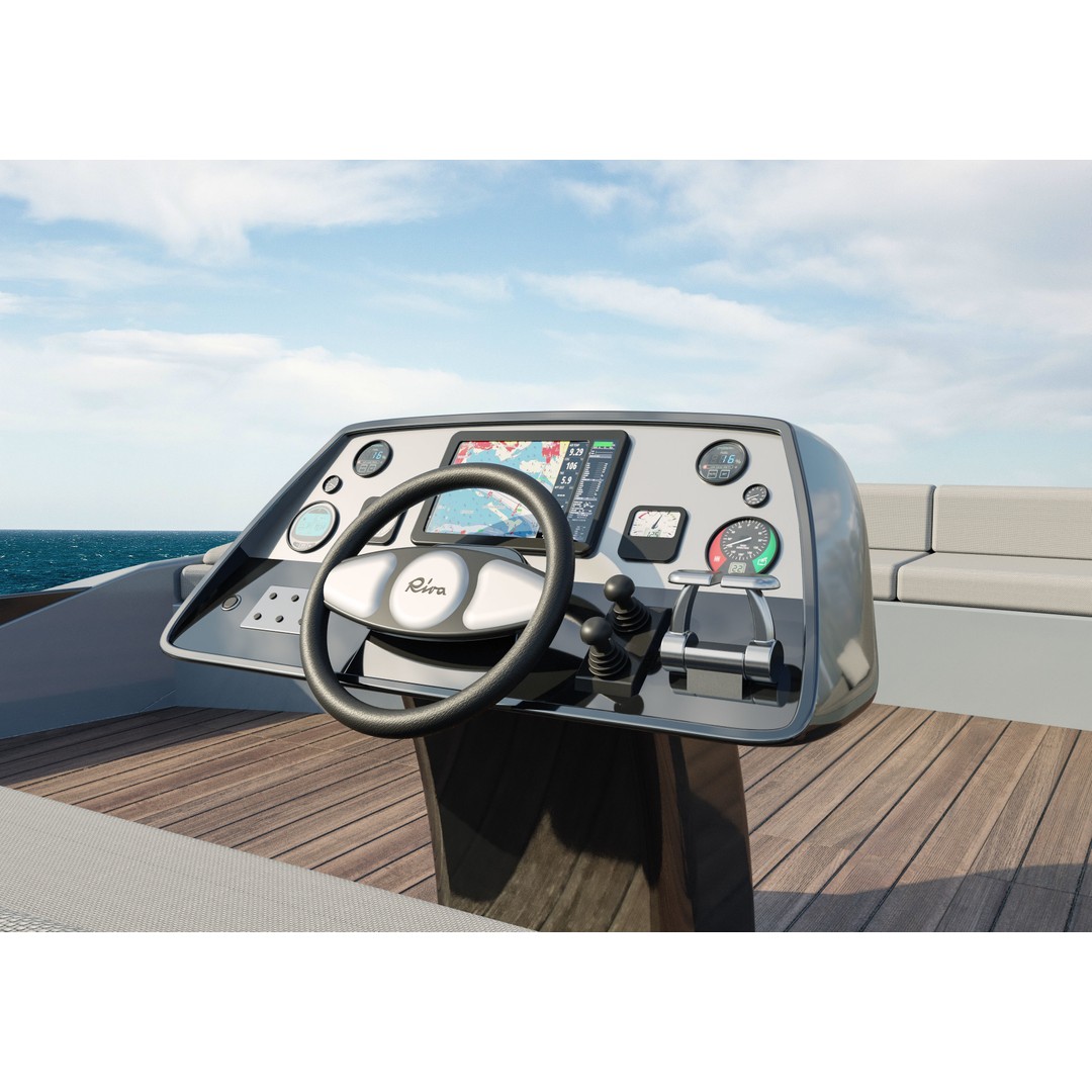 Riva 88 Domino Yacht 3D Model – Realistic Render & 3D Print, FBX, OBJ - View 10