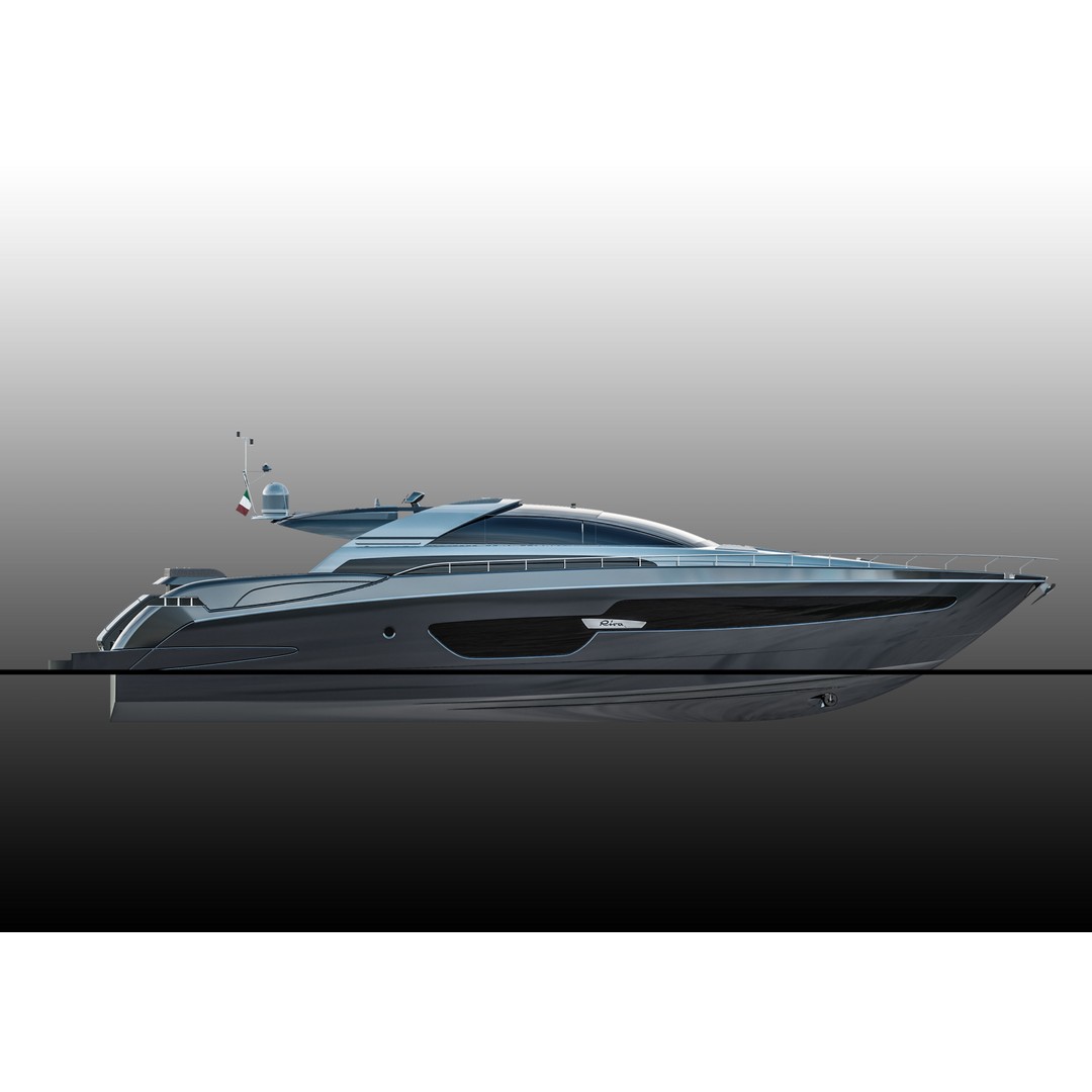 Riva 88 Domino Yacht 3D Model – Realistic Render & 3D Print, FBX, OBJ - View 13