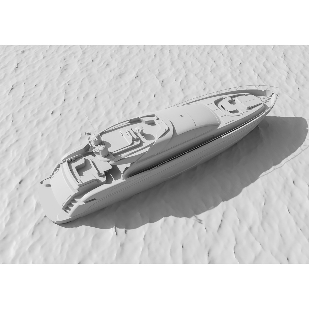 Riva 88 Domino Yacht 3D Model – Realistic Render & 3D Print, FBX, OBJ - View 4