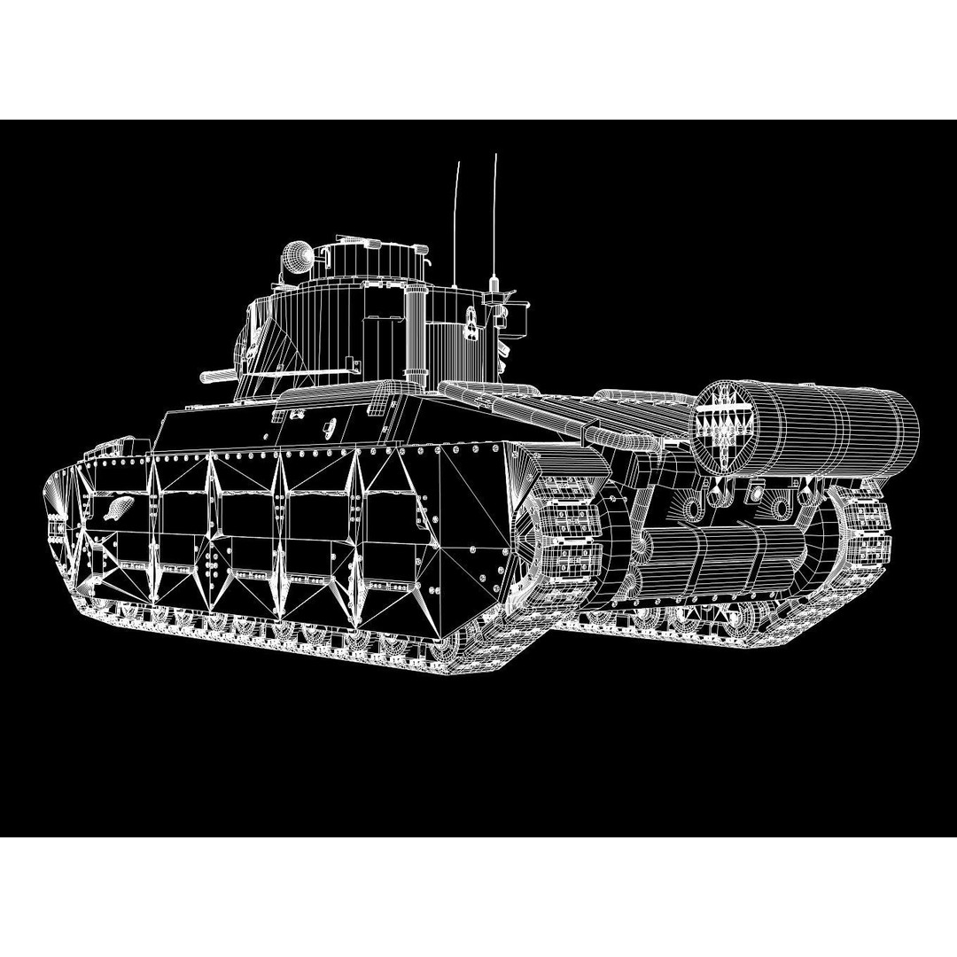 Mark II Matilda II 3D Model – High Poly Military Tank, FBX, OBJ