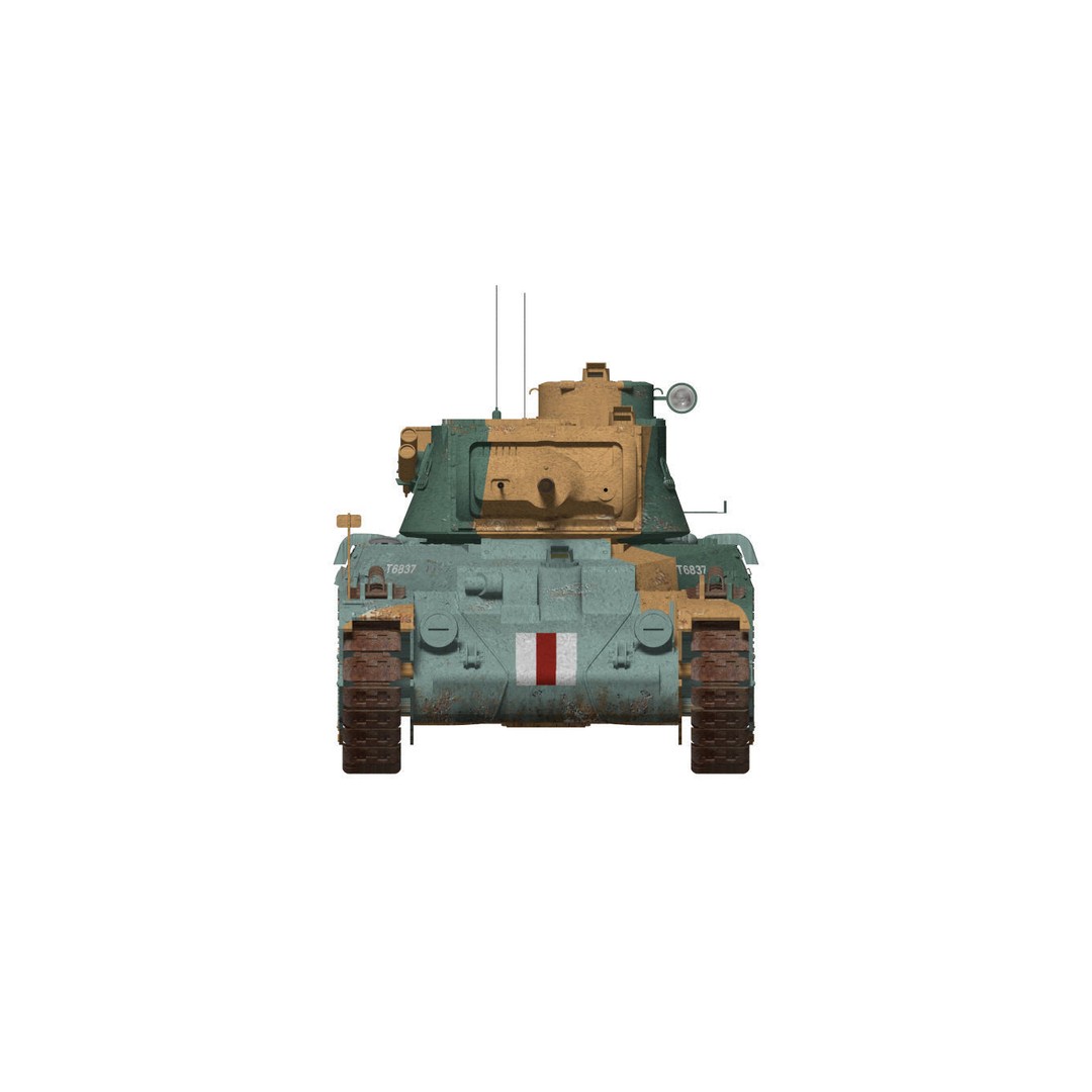 Mark II Matilda II 3D Model – High Poly Military Tank, FBX, OBJ - View 10