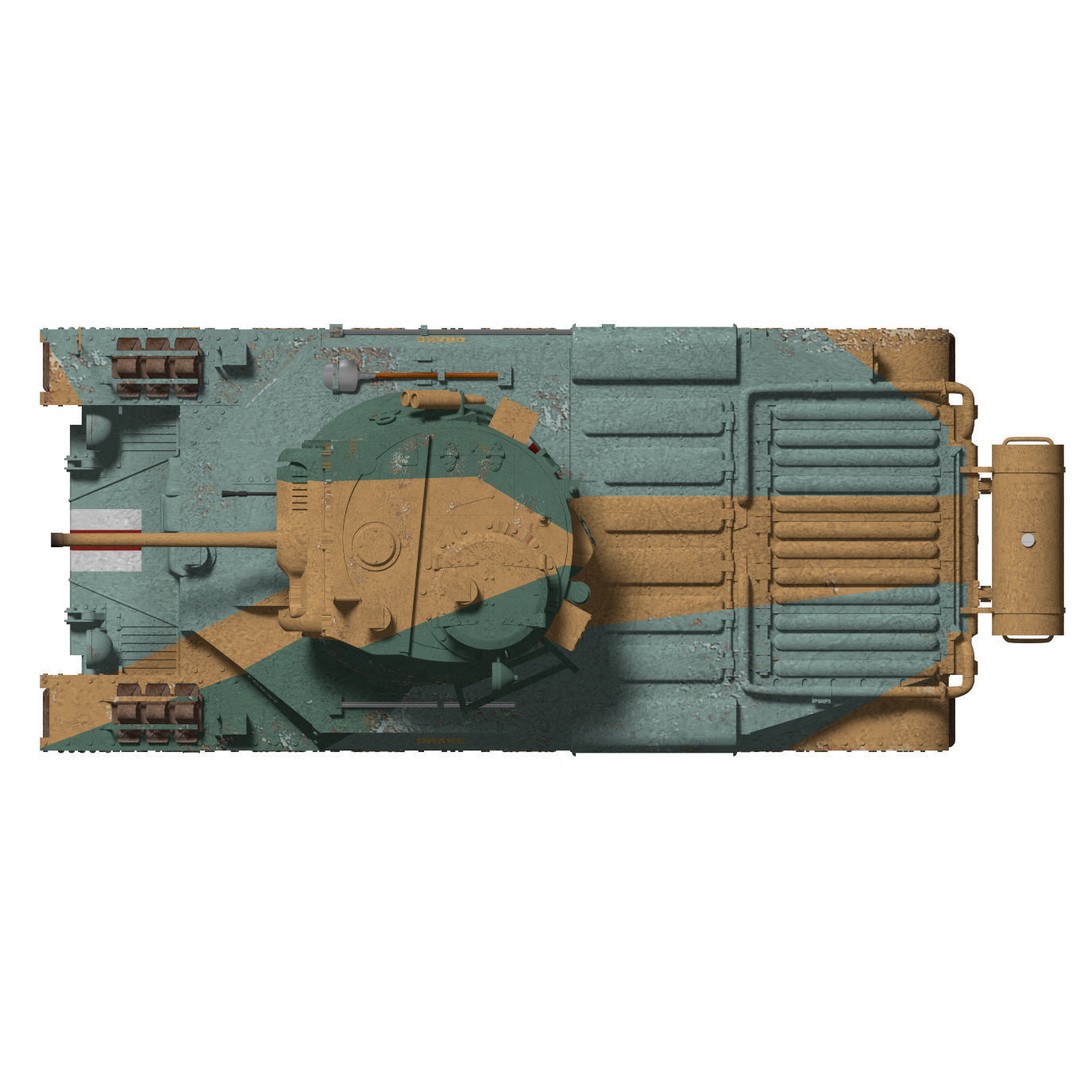 Mark II Matilda II 3D Model – High Poly Military Tank, FBX, OBJ - View 12