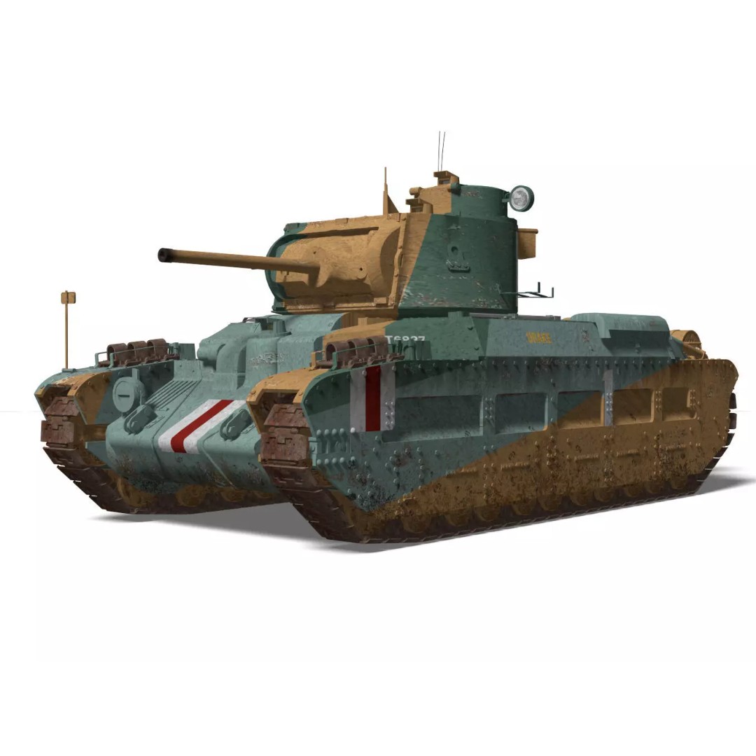 Mark II Matilda II 3D Model – High Poly Military Tank, FBX, OBJ - View 2