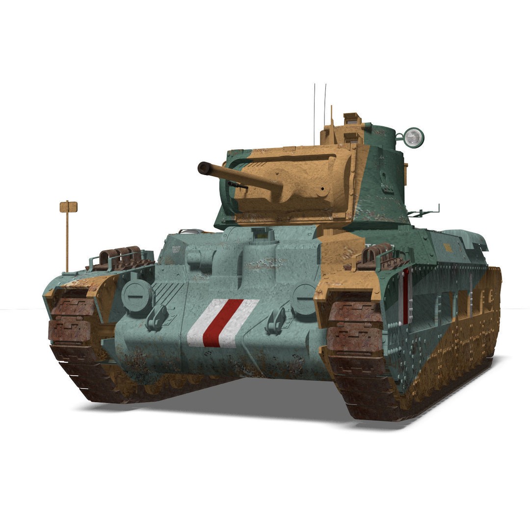 Mark II Matilda II 3D Model – High Poly Military Tank, FBX, OBJ - View 4