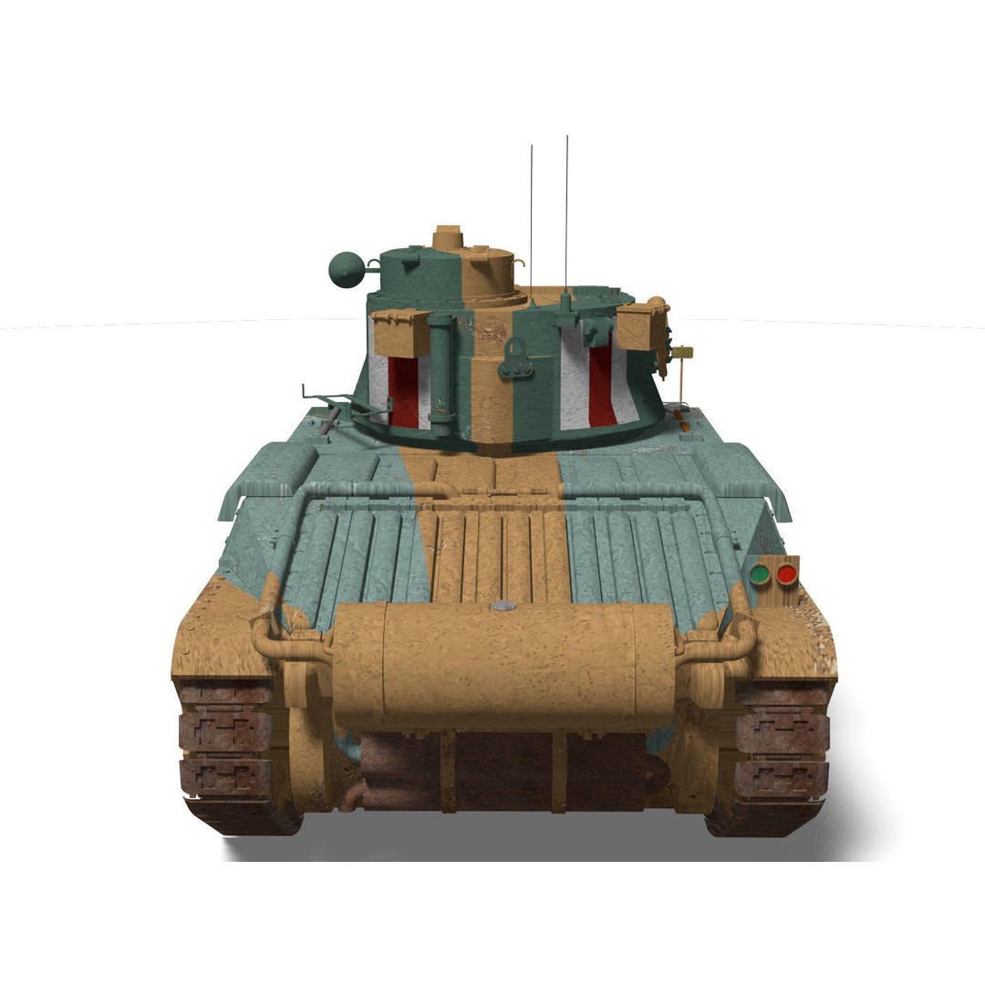 Mark II Matilda II 3D Model – High Poly Military Tank, FBX, OBJ - View 7