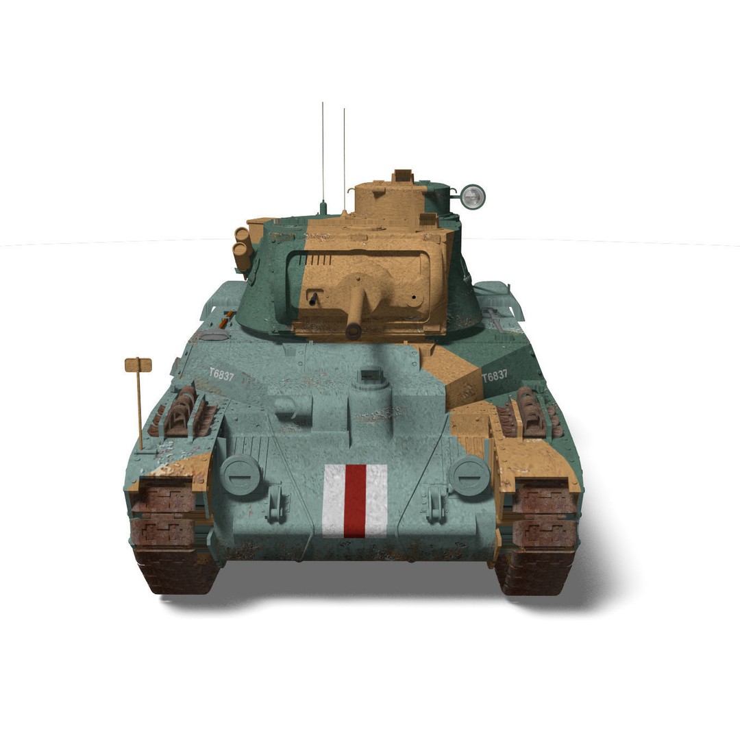 Mark II Matilda II 3D Model – High Poly Military Tank, FBX, OBJ - View 8