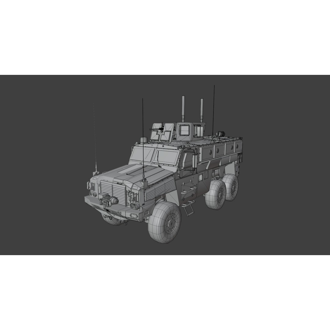 RG-33 MRAP 3D Model – Low Poly Military Vehicle, FBX, PBR Textures - View 10