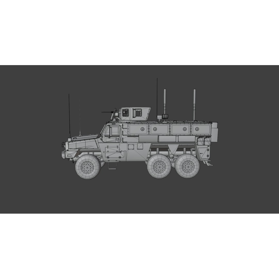 RG-33 MRAP 3D Model – Low Poly Military Vehicle, FBX, PBR Textures - View 11