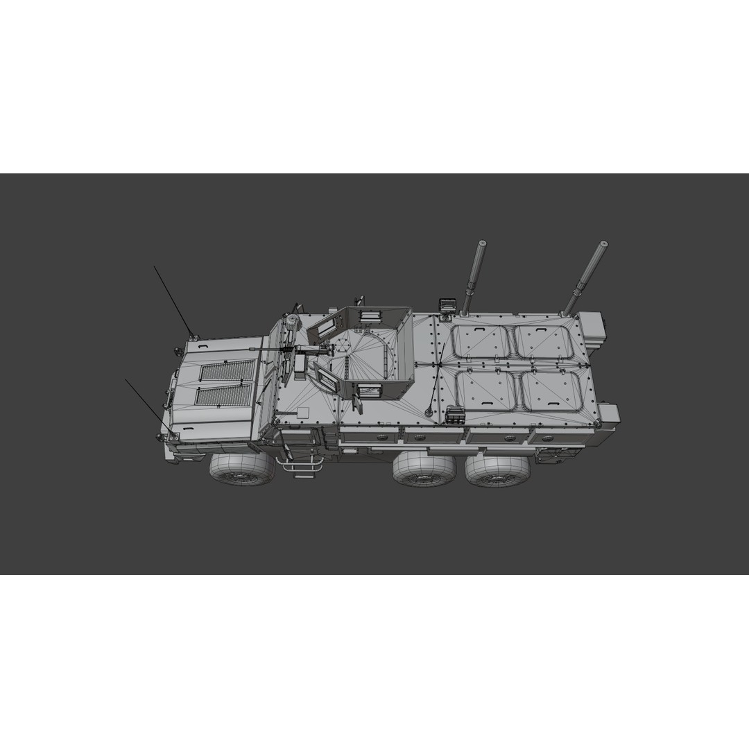 RG-33 MRAP 3D Model – Low Poly Military Vehicle, FBX, PBR Textures - View 15