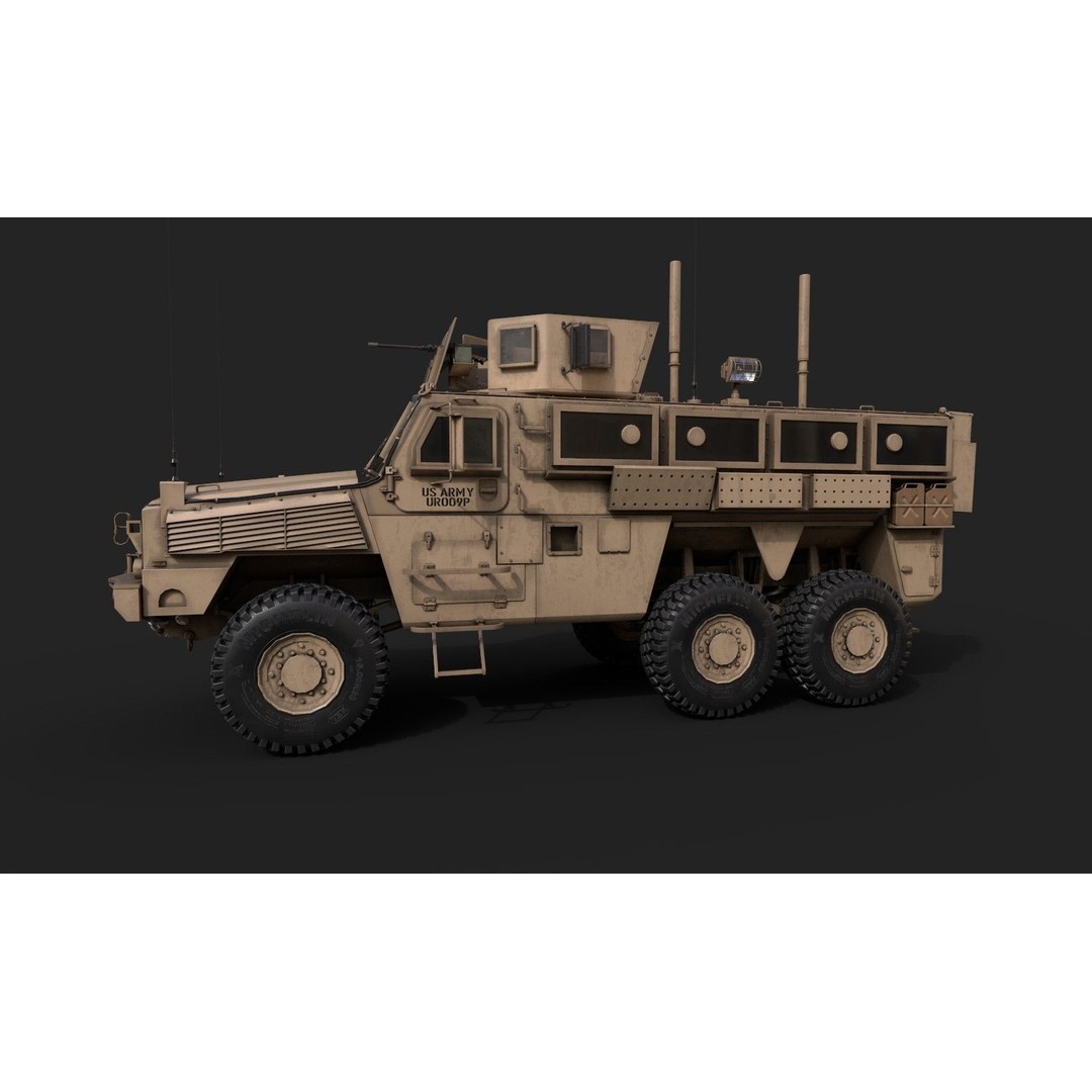 RG-33 MRAP 3D Model – Low Poly Military Vehicle, FBX, PBR Textures - View 4
