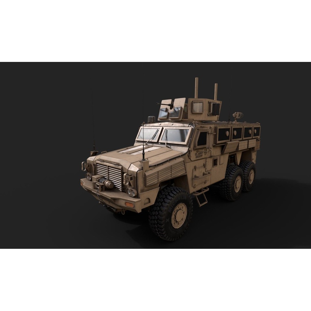RG-33 MRAP 3D Model – Low Poly Military Vehicle, FBX, PBR Textures - View 8